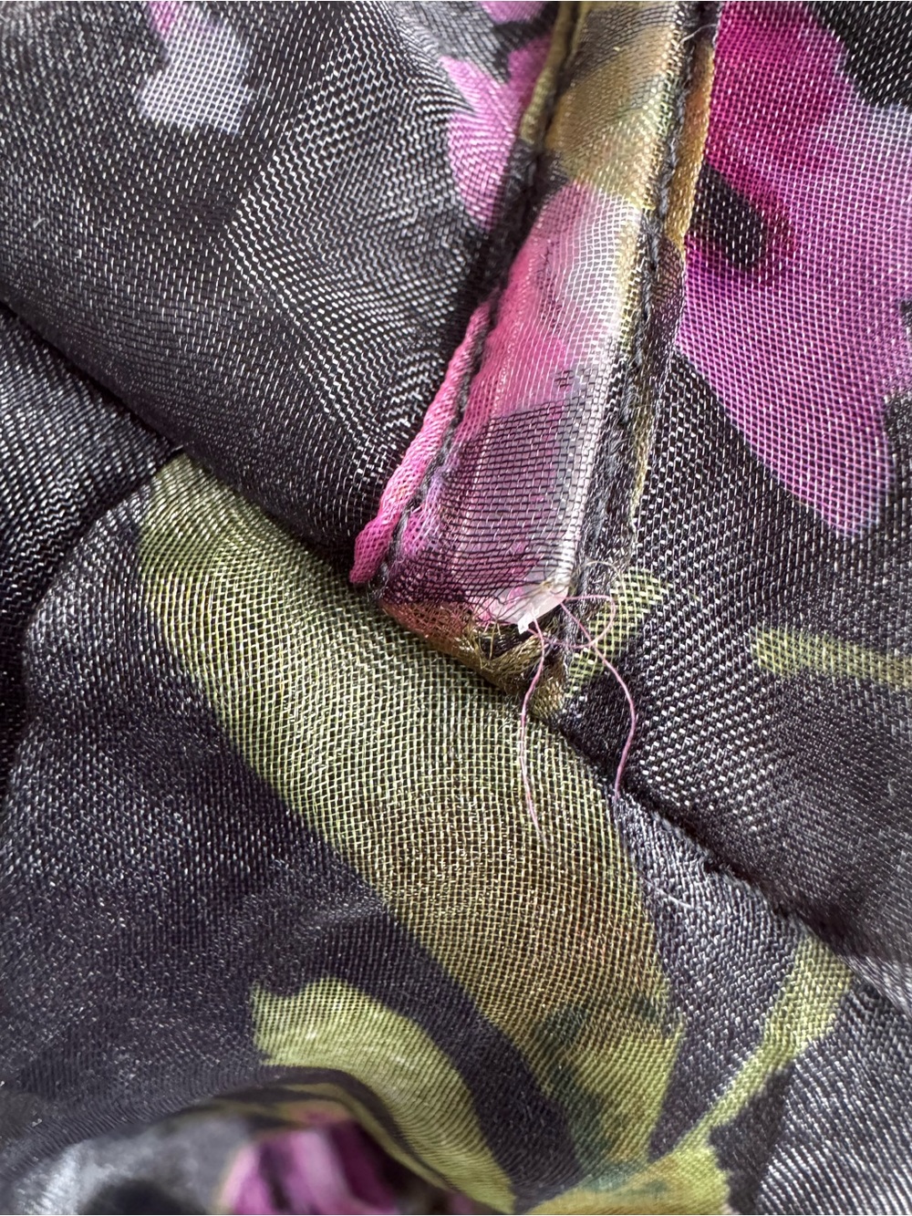 Lulu's Black Strapless Floral Chiffon Gown w/ Purple Roses needs 2 easy repairs - Picture 13 of 13
